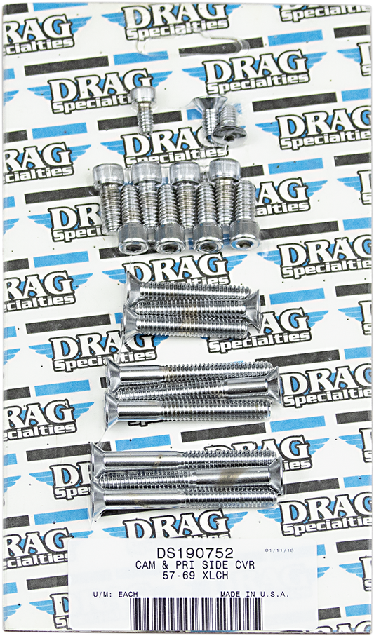 Drag Specialties MK177 Primary Side Cover and Cam Cover Bolt Kit for Harley-Davidson '58-'69 Sportster