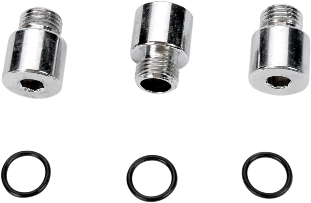 DRAG SPECIALTIES oil pump plug set with socket-head plugs for Harley-Davidson motorcycles, replacement engine maintenance parts.