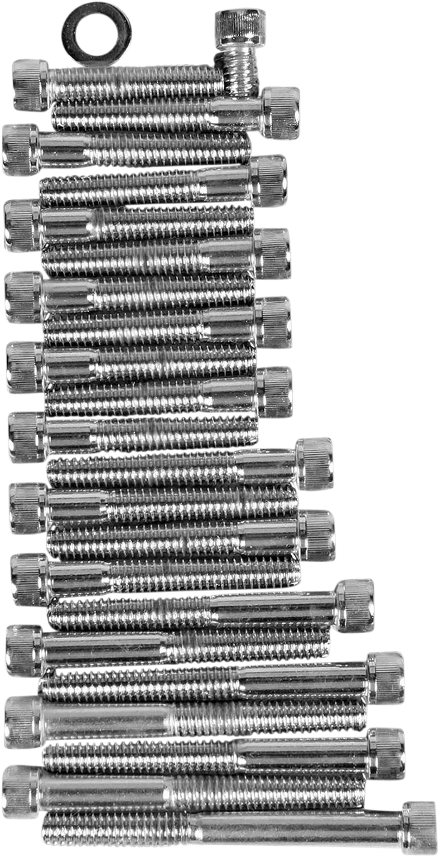 DRAG SPECIALTIES MK144 bolt set for cam, primary, and sprocket cover on 1986-1990 Harley Sportster motorcycle.