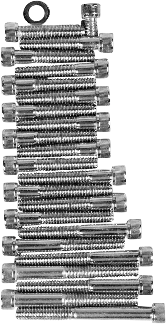 DRAG SPECIALTIES MK144 bolt set for cam, primary, and sprocket cover on 1986-1990 Harley Sportster motorcycle.