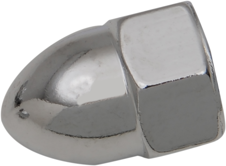 Chrome Drag Specialties Acorn Nut in 7/16"-14 size, featuring a secure, decorative design for motorcycle or bike applications.