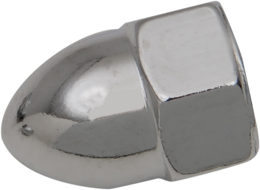 Chrome Drag Specialties Acorn Nut in 7/16"-14 size, featuring a secure, decorative design for motorcycle or bike applications.