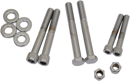 DRAG SPECIALTIES MK267 bolt set for motorcycle motor mounts on Dyna and Softail models, with multiple bolts and hardware components.
