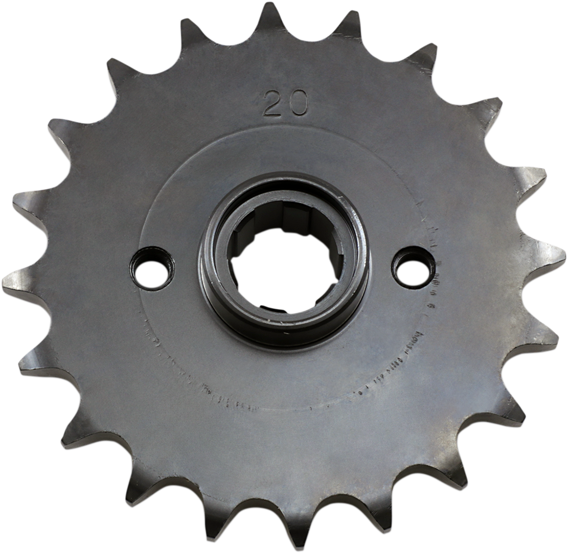 DRAG SPECIALTIES 20-tooth transmission mainshaft sprocket for Harley XL motorcycle, part #26-0031-20-SC2, shown in image.