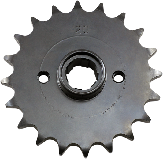 DRAG SPECIALTIES 20-tooth transmission mainshaft sprocket for Harley XL motorcycle, part #26-0031-20-SC2, shown in image.