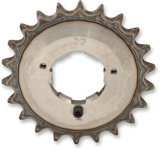 DRAG SPECIALTIES 22-tooth transmission mainshaft sprocket for motorcycle, part number 26-0037-22-SC2, with metal teeth and mounting hole