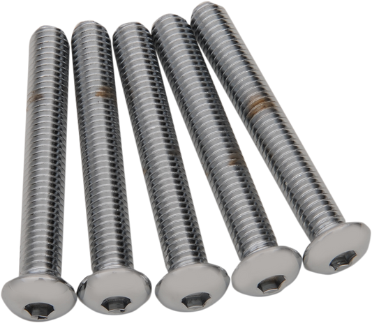 Set of five DRAG SPECIALTIES MPB835 button head bolts, 3/8-inch by 2-3/4-inch, for motorcycle assembly or repair.