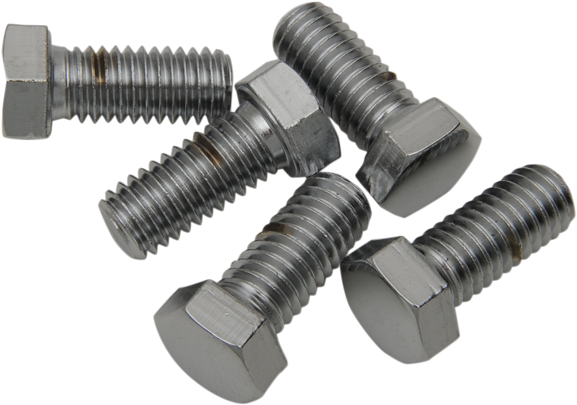 Chrome hex-head bolts from DRAG SPECIALTIES, 7/16 inch by 1 inch, replacement pack for motorcycle or vehicle assembly.