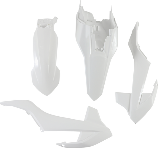 A white Acerbis standard replacement body kit for motorcycles, displayed on a clean, well-lit background.