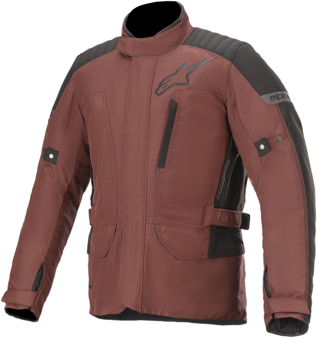Alpinestars Gravity Drystar jacket in brown, 3XL size, featuring durable motorcycle jacket design with visible zippers and protective details.