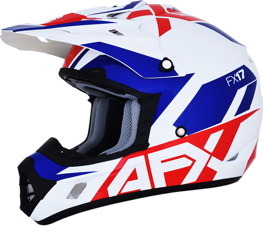 Bill's Exhausts AFX FX-17 racing helmet in red, white, and blue, XL size, featuring a sleek aerodynamic design.