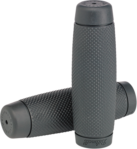 Gray BILTWISE Recoil motorcycle grips by Bill's Exhausts, 7/8 inch diameter, shown with textured surface and ergonomic design.