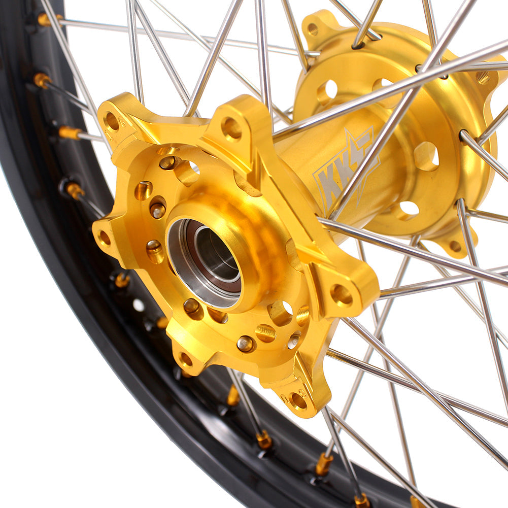 KKE 21 & 18 Enduro Rims for Suzuki RMZ250 2007-2022 RMZ450 2005 Gold Nipple - Howling Moto
