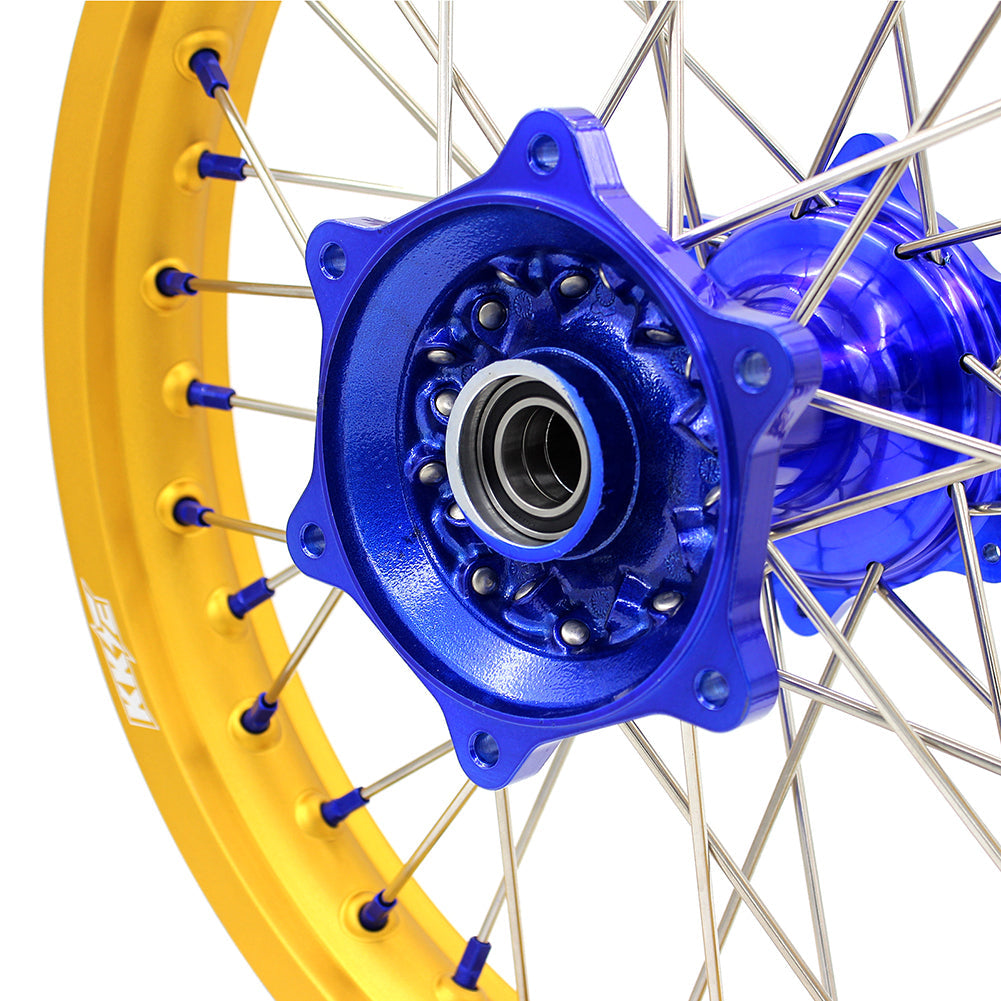 KKE 2.15*19 Casting Rear Wheel for Yamaha YZ125 YZ250 1999-2020 YZ250F 2001-2020 YZ450F 2003 Blue Hub Gold Rim - Howling Moto