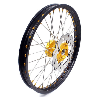 KKE 21 & 19 MX Rims for Suzuki RMZ250 2007-2024 RMZ450 2005-2024 Gold Nipple - Howling Moto