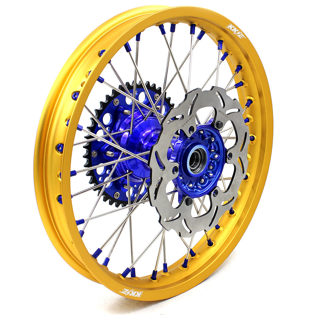 KKE 21"&18" Enduro Dirtbike Casting Wheels For YAMAHA YZ125 YZ250 1999-2016 YZ250F YZ450F 2003-2015 Gold Rim With Disc - Howling Moto