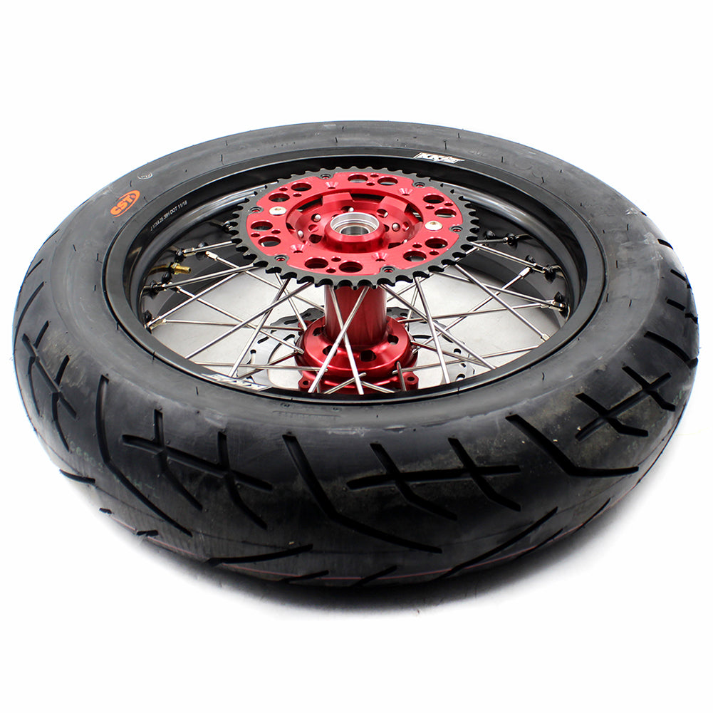 KKE 17 Inch Supermoto Wheels Tires for SUZUKI RMZ250 2007-2024 RMZ450 2005-2024 - Howling Moto