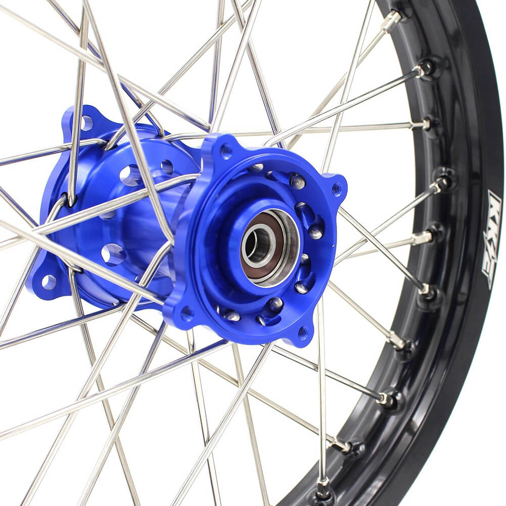 KKE 19 & 16 Spoked Kid's Wheels Rims Set for Kawasaki KX80 KX85 Blue - Howling Moto