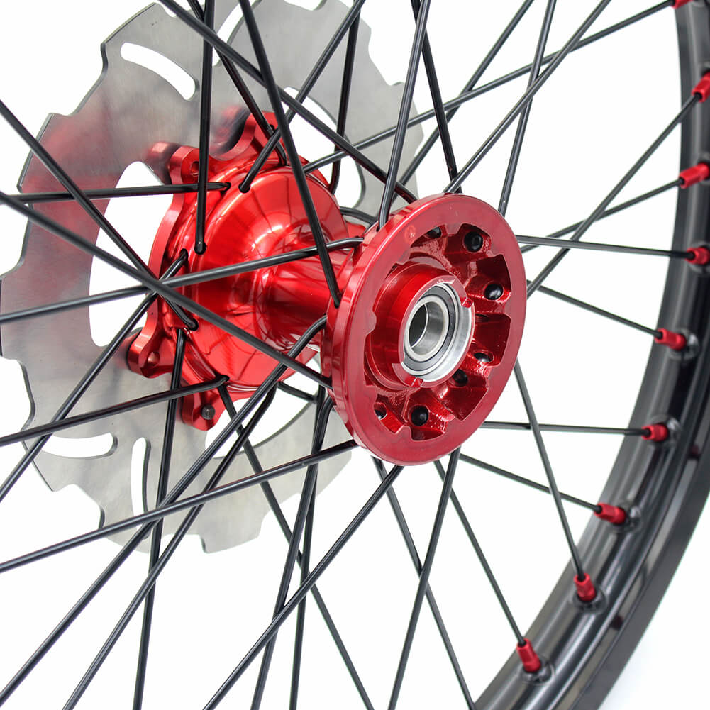 KKE 21 & 19 Cast Wheels for HONDA CR125R 96-97 CR250R 1996 CR500R 96-01 Black Spoke Disc - Howling Moto