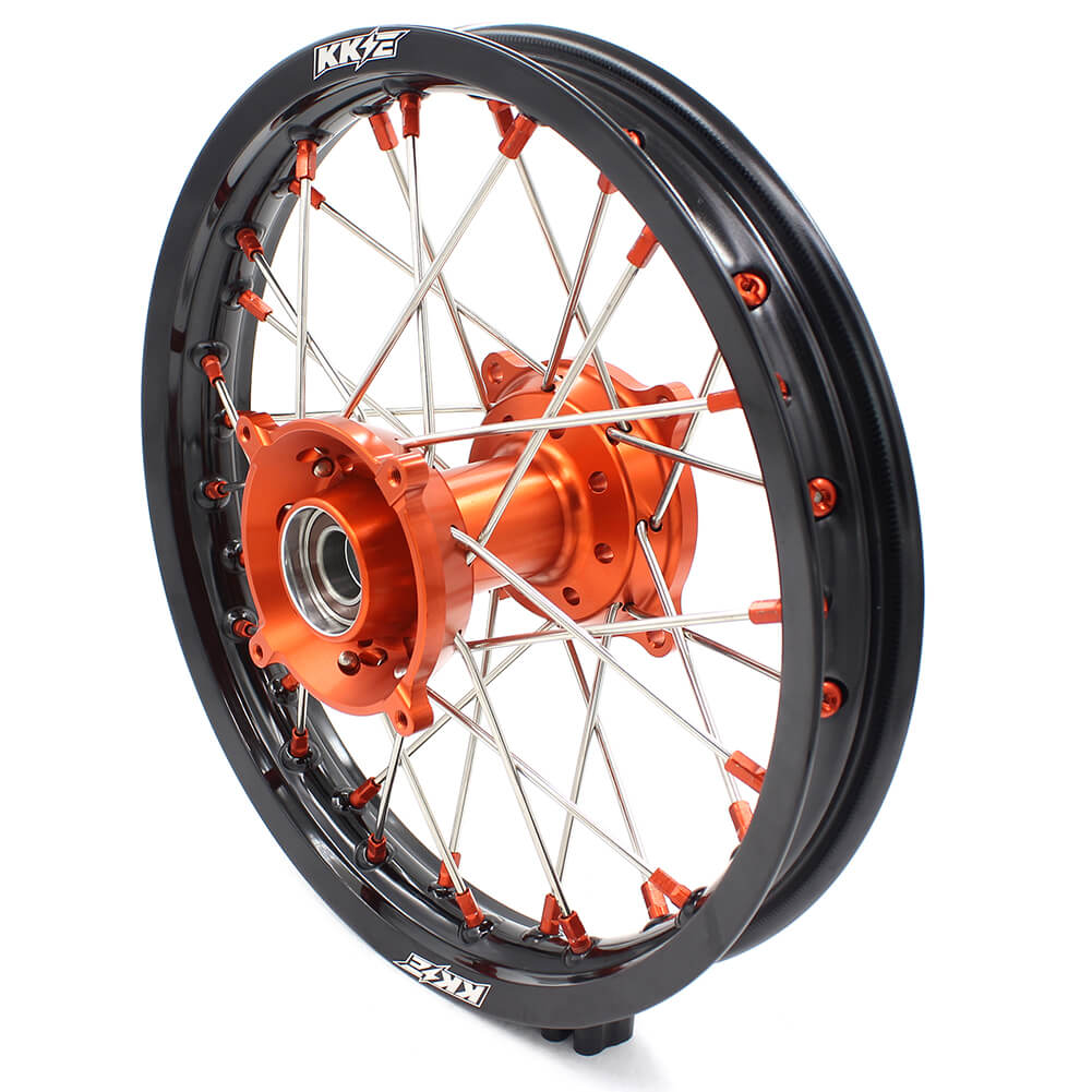KKE 17"*1.4/14"*1.6 Kid's Big Wheels Rims Fit KTM SX 85 2003-2020 Orange Nipples - Howling Moto