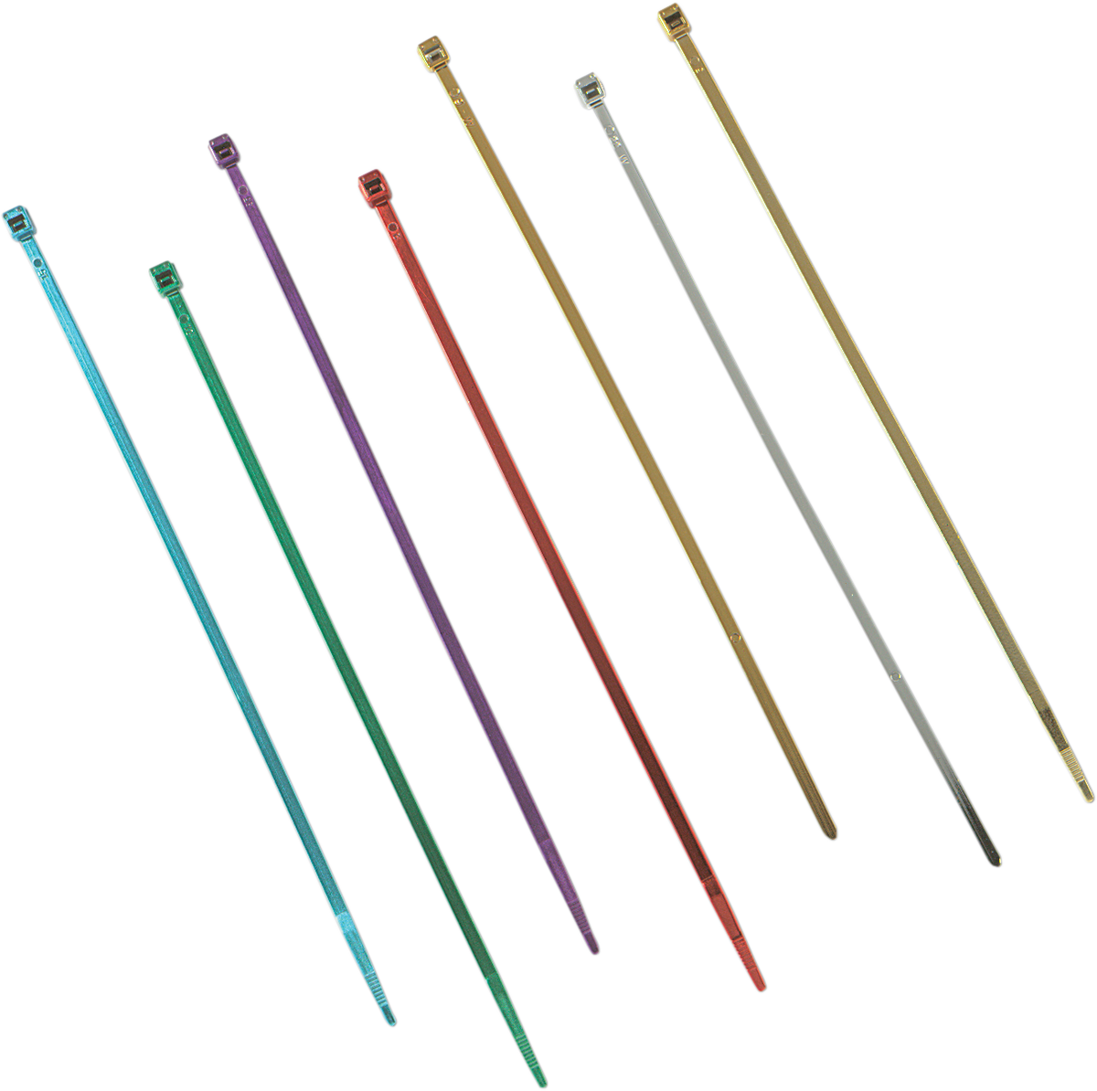 Chrome cable tie set by Drag Specialties, 4-inch length, includes 10 black cable ties for motorcycle or vehicle wiring.