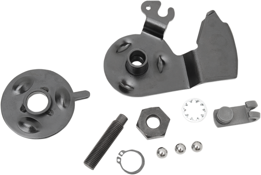 Drag Specialties clutch release ramp assembly 72781, OEM replacement part, with metal components and precise engineering for motorcycle clutch system.