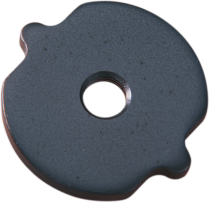 Drag Specialties clutch adjuster release plate for Big Twin mechanical clutches, showing the metal plate with mounting holes.