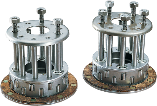DRAG SPECIALTIES complete 3 stud hub for '36-'84 Big Twin motorcycle models, black metal with mounting studs visible