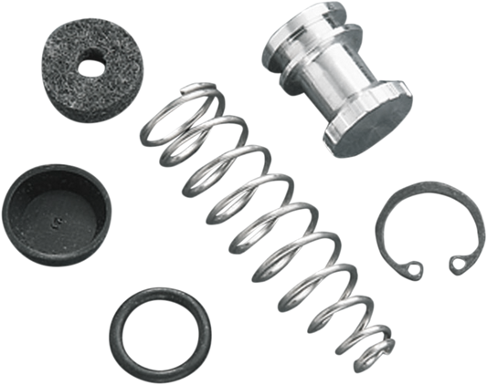 DRAG SPECIALTIES front master cylinder rebuild kit, model 45063-72-PE-LB1, with small parts and seals for motorcycle brake system repair.