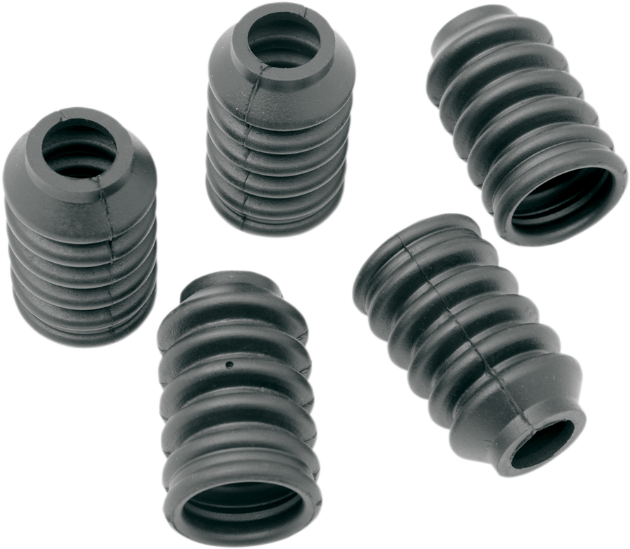 Rubber boot for rear master cylinder by DRAG SPECIALTIES, part 20603-PB, shown on motorcycle rear brake assembly.