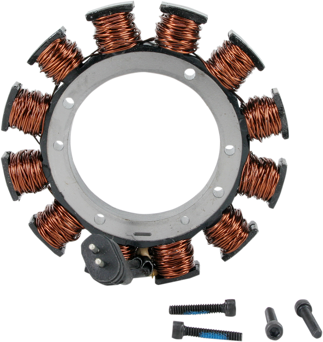 Drag Specialties 2-wire stator for '76-'80 FX FL motorcycle models, part #29965-75-BX-LB1, shown in the image.