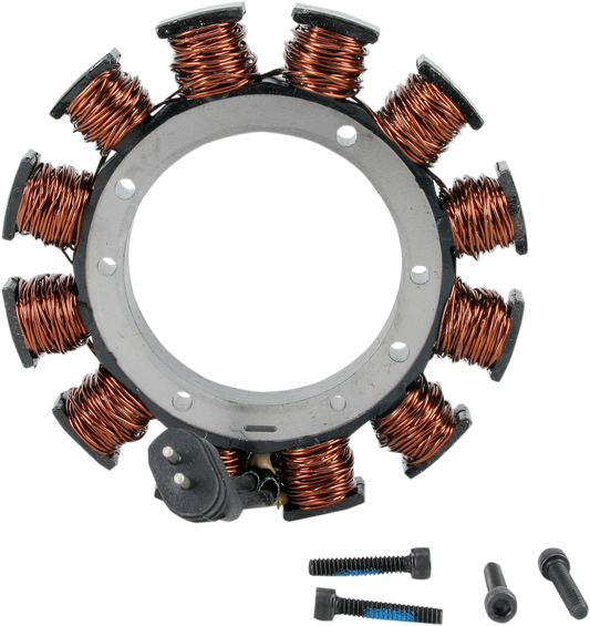 Drag Specialties 2-wire stator for '76-'80 FX FL motorcycle models, part #29965-75-BX-LB1, shown in the image.