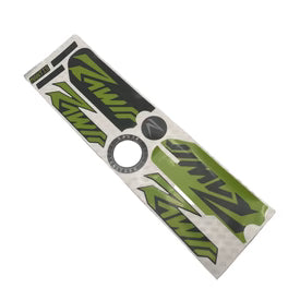 Rawrr Mantis Mini R/R17 decal kit showing various graphic stickers and branding elements on a clear background.