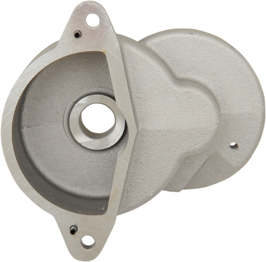 DRAG SPECIALTIES Harley Davidson starter shaft housing part 70124 showing metal housing with mounting points and internal components.