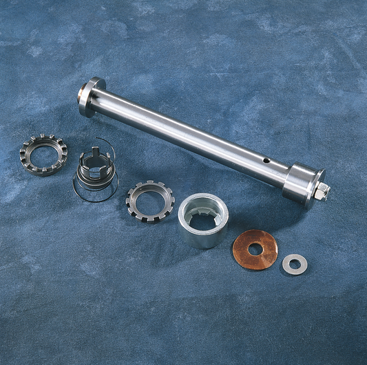 Drag Specialties front fork damper set for Harley-Davidson, featuring metal components and mounting hardware.