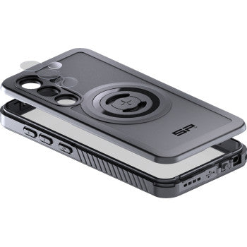 SP CONNECT SPC+ Xtreme Samsung S24 phone case, rugged protective cover with textured black design.