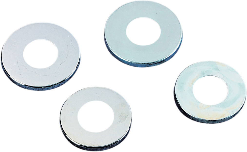 Chrome fork stem dust covers for DRAG SPECIALTIES motorcycle front forks with Timken bearings, model 093460-BC1.