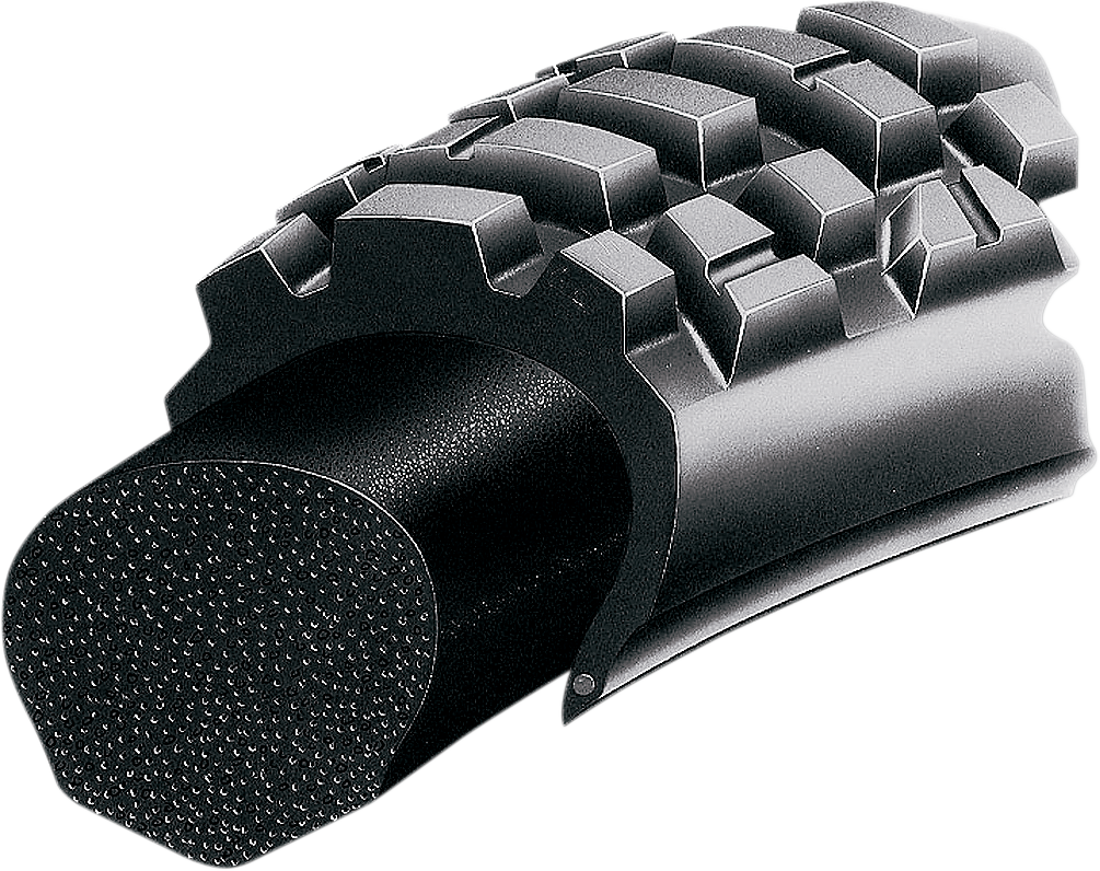 Michelin Bib Mousse Standard 1.85-inch off-road motorcycle tire insert, showcasing the black rubber construction and valve.