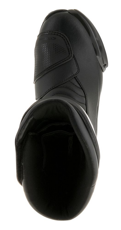Black Alpinestars SMX-S motorcycle boots in US size 5 / EU 38, with sturdy design and protective features.