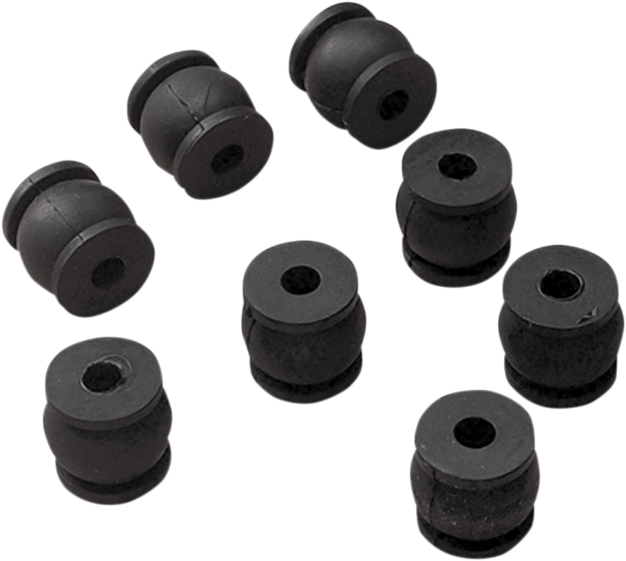 Black Drag Specialties floorboard damper part 17-0414B-HC4, designed to reduce vibration on motorcycle footboards.