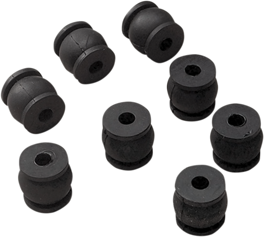 Black Drag Specialties floorboard damper part 17-0414B-HC4, designed to reduce vibration on motorcycle footboards.