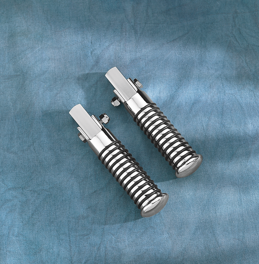 DRAG SPECIALTIES stud mount foot peg for Harley motorcycle, featuring metal construction and mounting hardware.