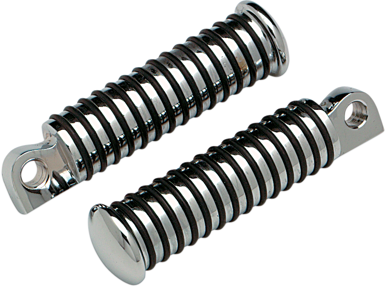 DRAG SPECIALTIES replacement motorcycle foot pegs 17-0958-SC-2 for custom bikes, featuring durable metal construction and textured foot surfaces.