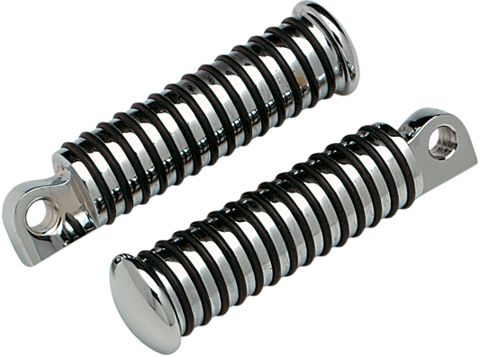 DRAG SPECIALTIES replacement motorcycle foot pegs 17-0958-SC-2 for custom bikes, featuring durable metal construction and textured foot surfaces.