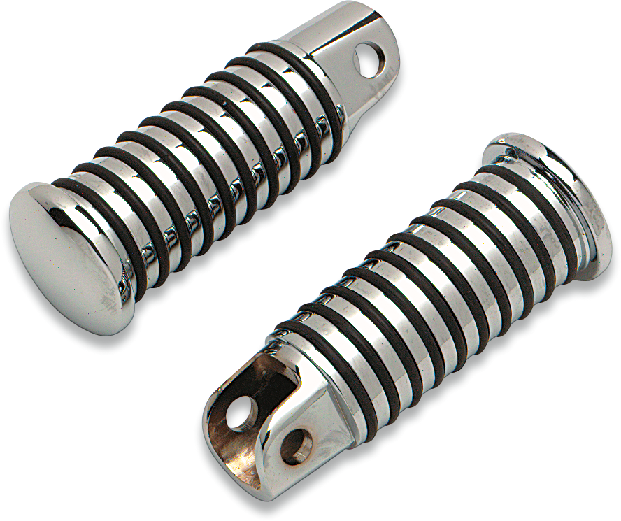 Drag Specialties large driver foot pegs for FX, FL, XL motorcycles, featuring durable metal construction and comfortable grip.