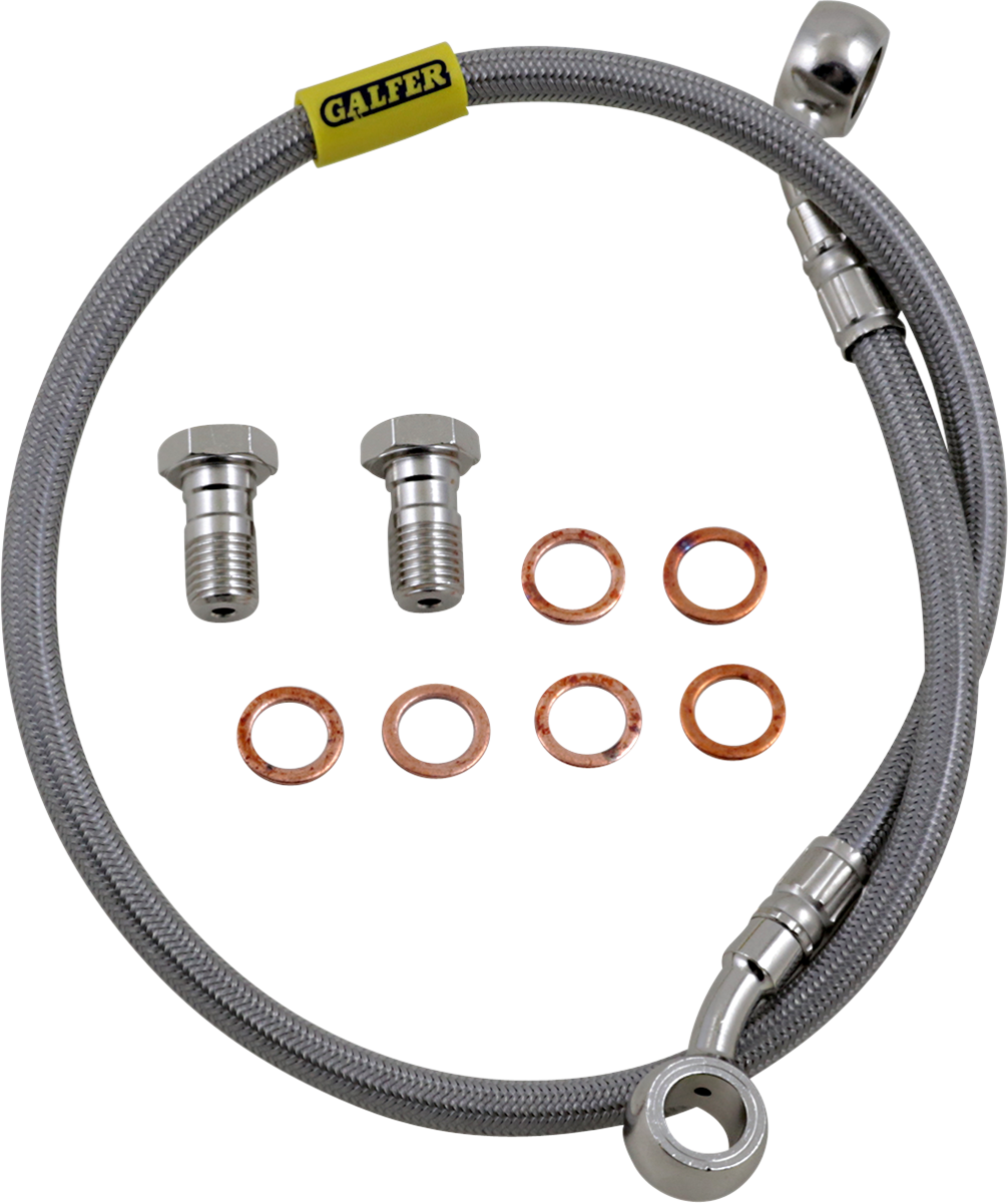 GBRAKES stainless steel brake line FK003D415R for improved bike stopping power, showing the durable, flexible brake hose with fittings.
