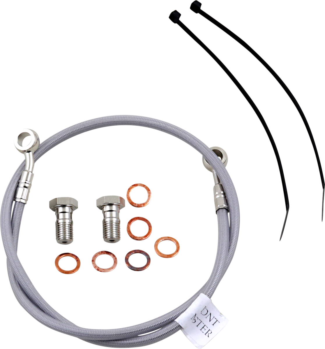 GBRAKES stainless steel brake line FK003D871-1 for enhanced bike stopping power, showing the detailed metal braided brake hose.