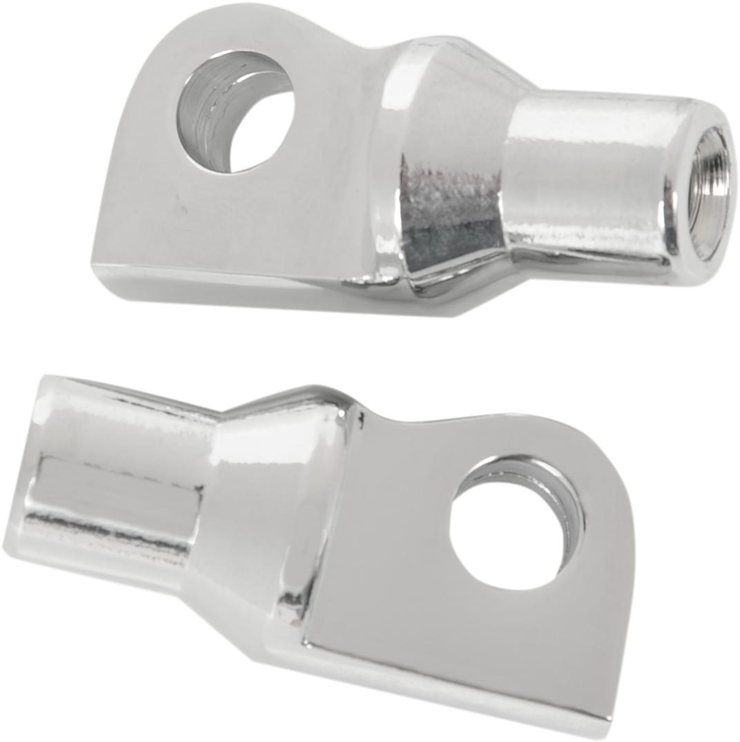 DRAG SPECIALTIES Soft-Ride Peg Mounts with male mount design, featuring durable construction for motorcycle footpeg installation.