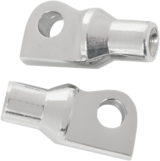 DRAG SPECIALTIES Soft-Ride Peg Mounts with male mount design, featuring durable construction for motorcycle footpeg installation.