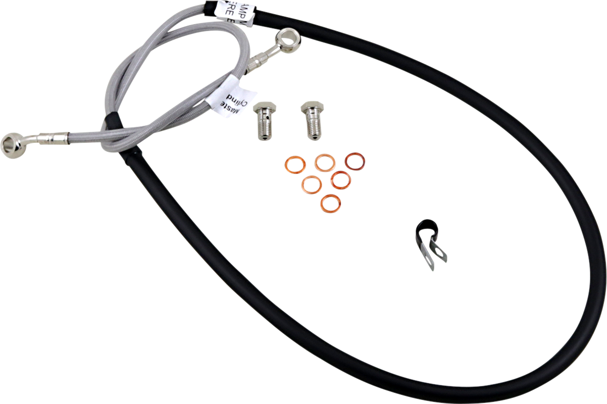 GBRAKES stainless steel brake line kit FK003D291-1 with metal fittings, designed for improved braking performance.